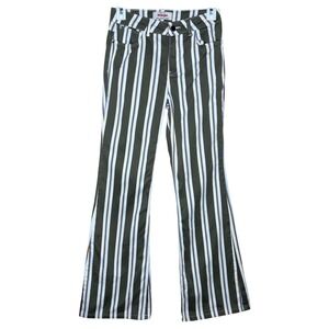 Wrangler Women's Sz 2X32  Striped High Rise Fierce Flare Jeans Olive Retro